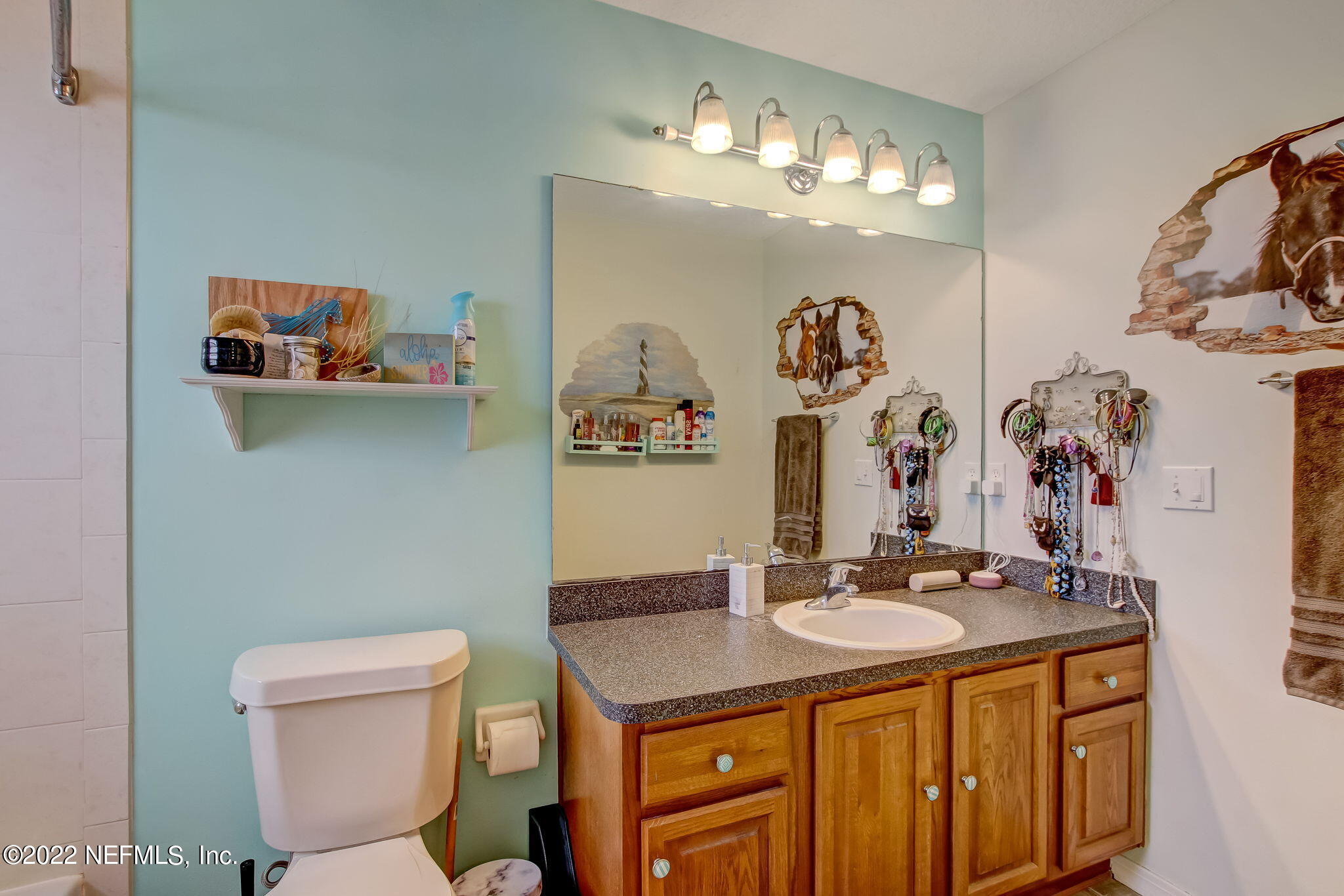 54025 Paddock Court Callahan, FL 32011 - Photo 31 of 47 a bathroom with a sink a toilet and a mirror