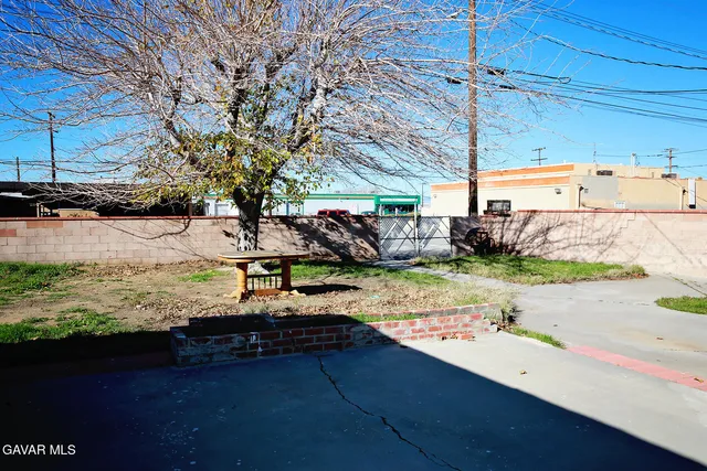 a view of street with patio