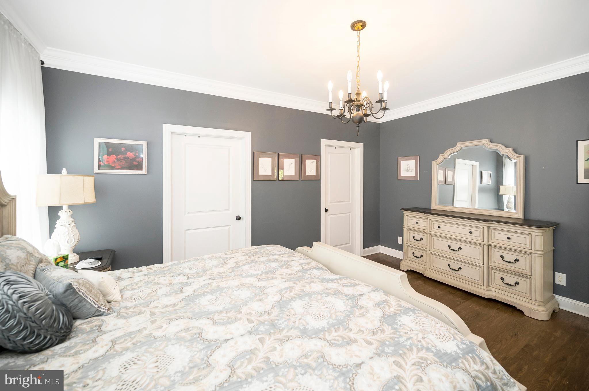 29288 Old Rhoadesville, VA 22542 - Photo 19 of 63 a bedroom with a bed chandelier and a dresser