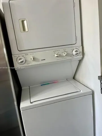 a close up view of washer and dryer
