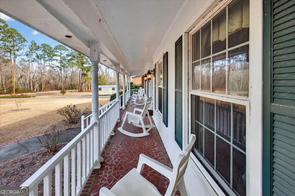 a view of a balcony