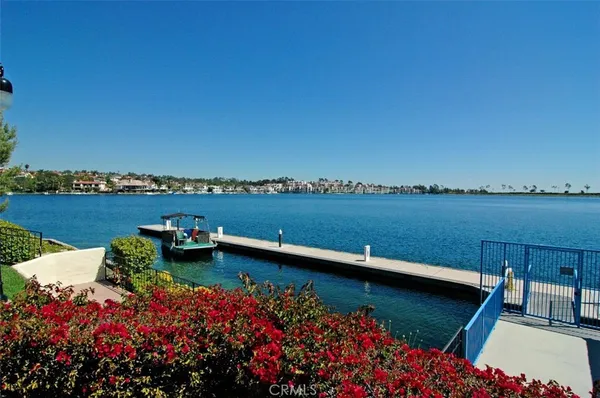 a view of a lake with a outdoor space