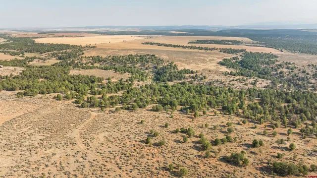 an aerial view of house with yard