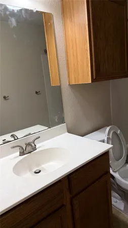 a bathroom with a sink and a vanity