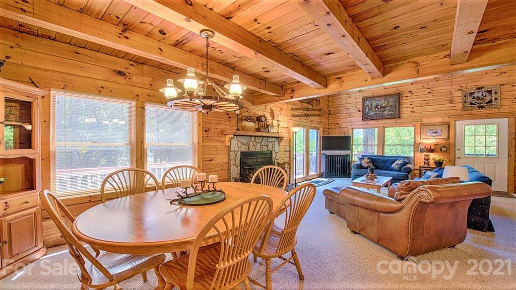 49 Sunrise Ridge Maggie Valley, NC 28751 - Photo 9 of 24 a living room with fireplace furniture and a large window