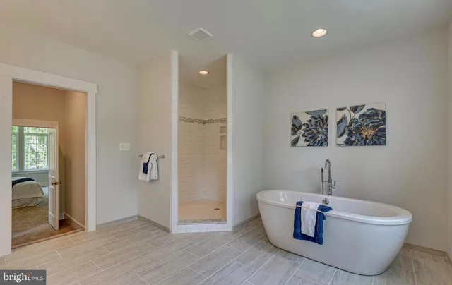 wooden floor in a bathroom