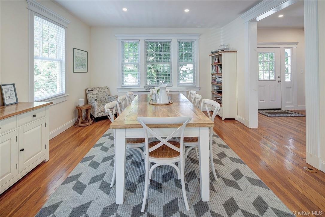 8 Horton Street Rye, NY 10580 - Photo 6 of 24 Dining room overlooking front of home, featuring light hardwood-flooring and recessed lighting