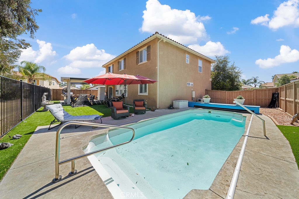7606 Isla Street Hemet, CA 92545 - Photo 27 of 41 a view of outdoor space yard deck patio and outdoor kitchen