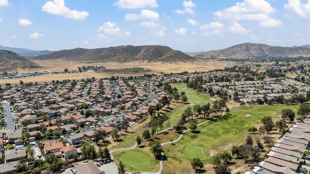 7606 Isla Street Hemet, CA 92545 - Photo 39 of 41 an aerial view of residential houses with outdoor space and mountain view