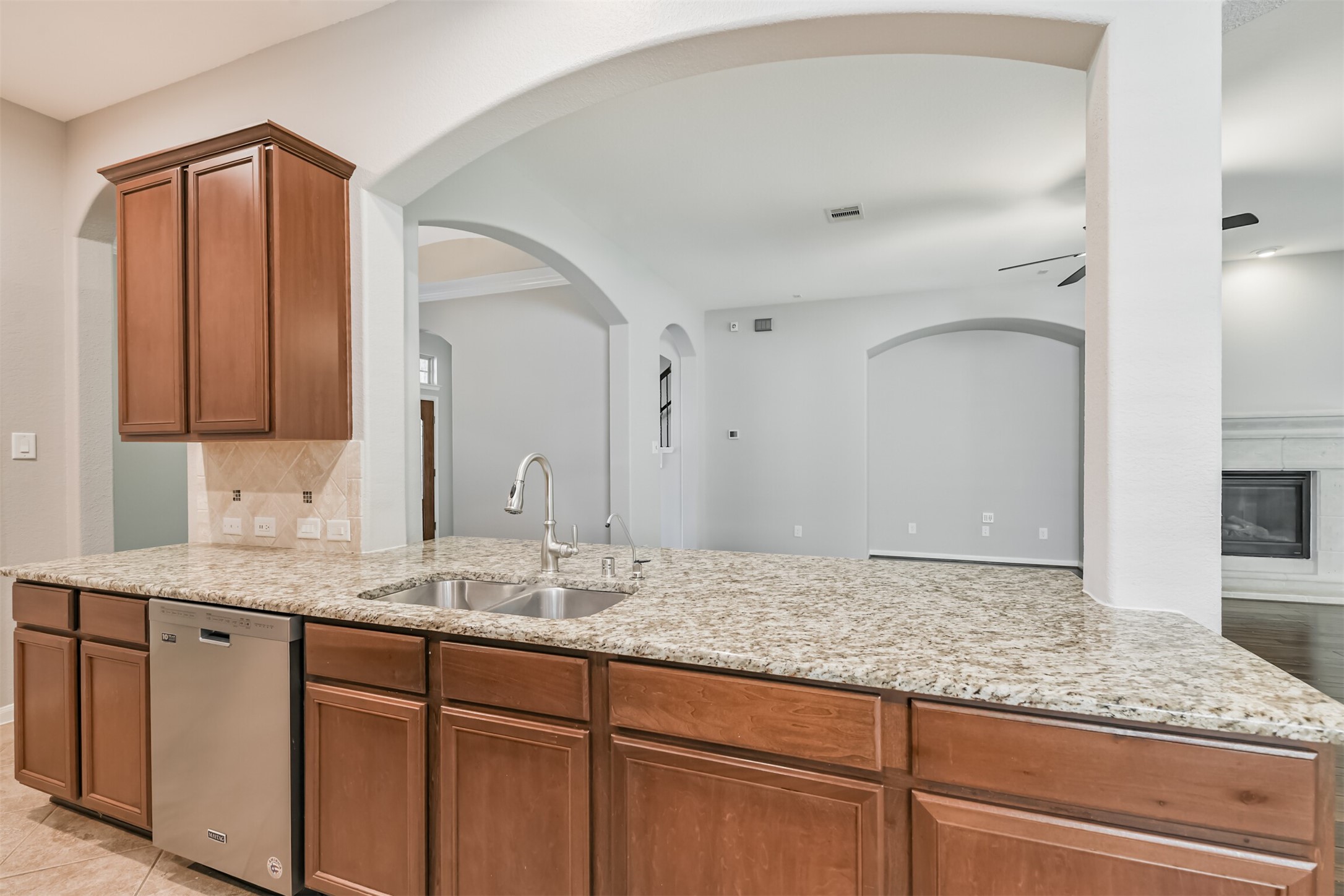 19527 Juniper Breeze Lane Spring, TX 77379 - Photo 16 of 49 a bathroom with a granite countertop sink and a mirror