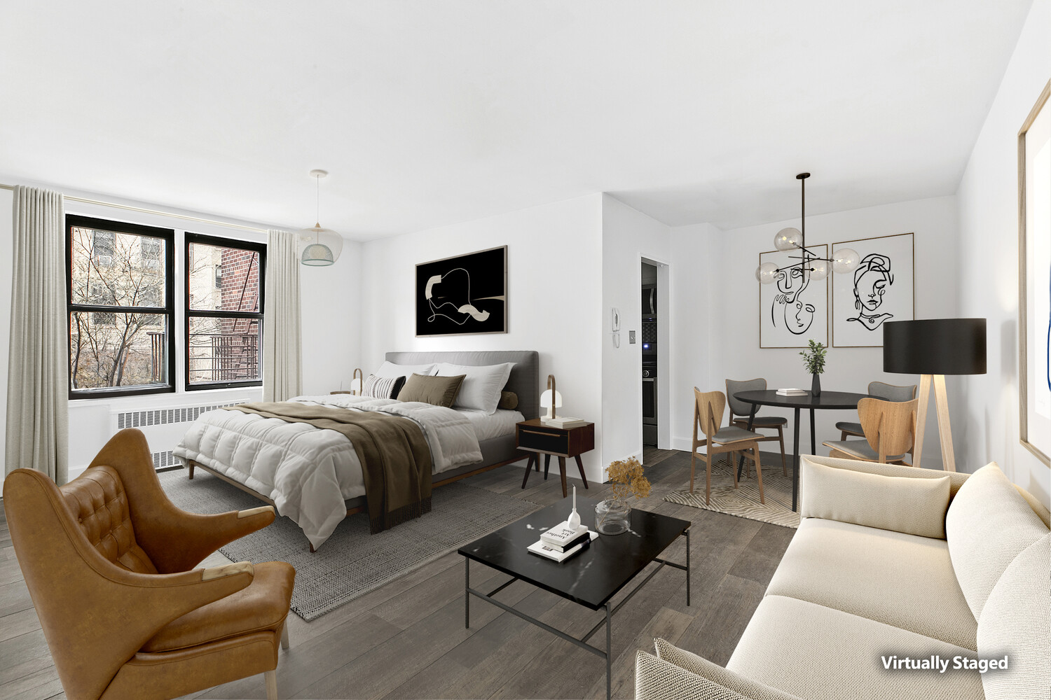 330 East 80th Street, Unit 3K Manhattan, NY 10075 - Photo 1 of 8 a spacious bedroom with a bed a couch and a flat screen tv