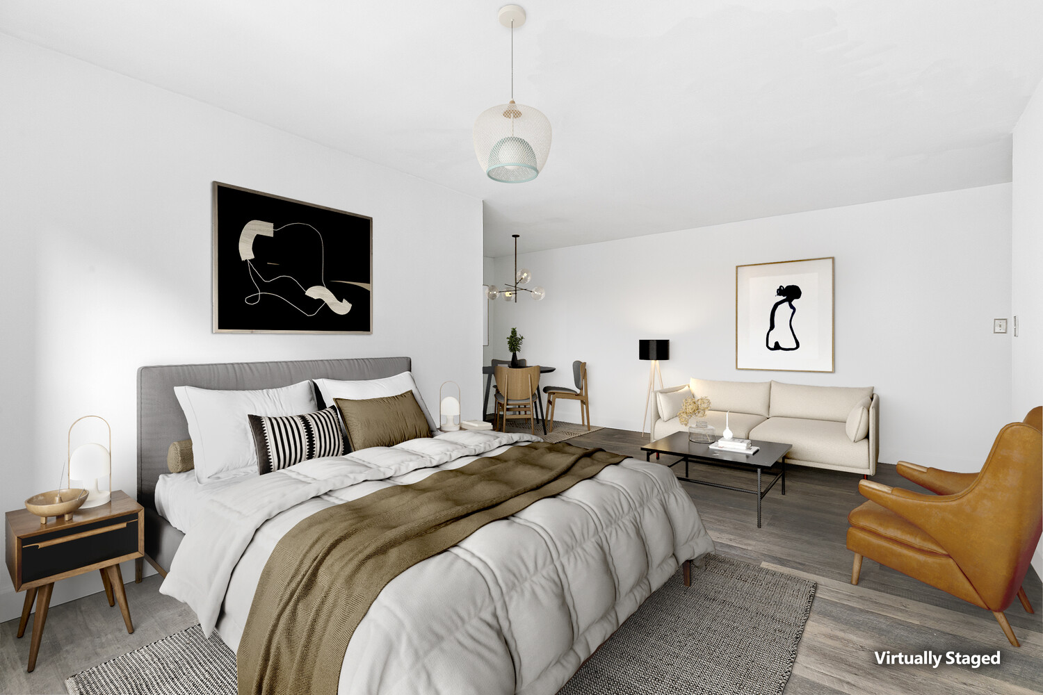 330 East 80th Street, Unit 3K Manhattan, NY 10075 - Photo 2 of 8 a bedroom with bed and a couch