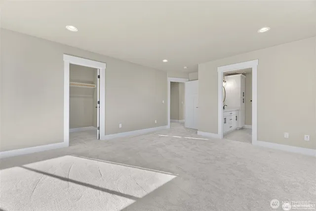 a bathroom with a sink double vanity and a mirror