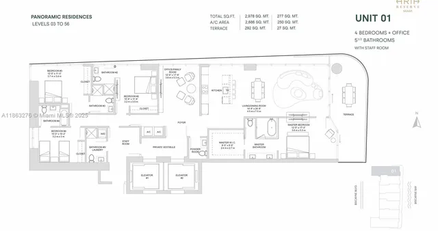 $2,300,000 | 700 Northeast 24th Street, Unit 2503S, Miami, FL 33137