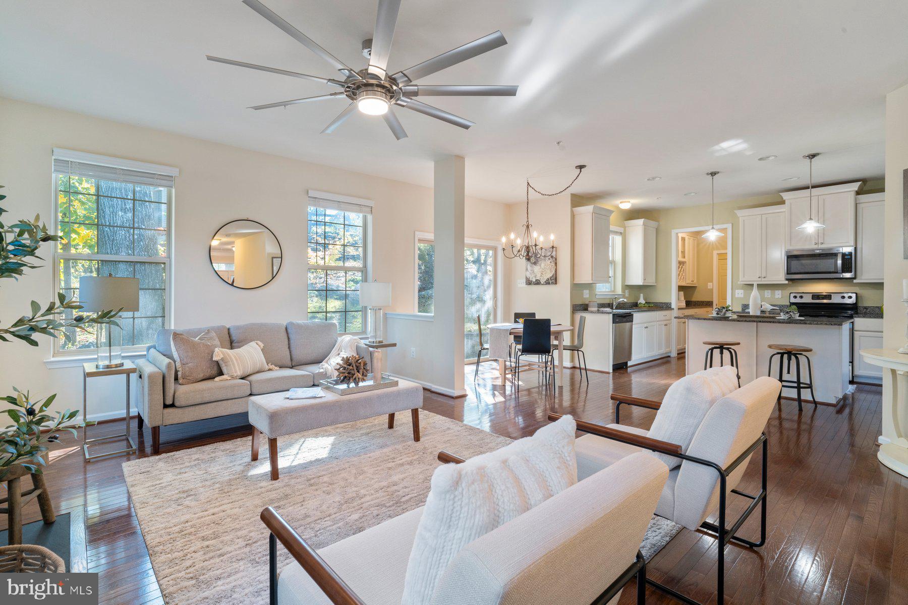 Family room open to the kitchen