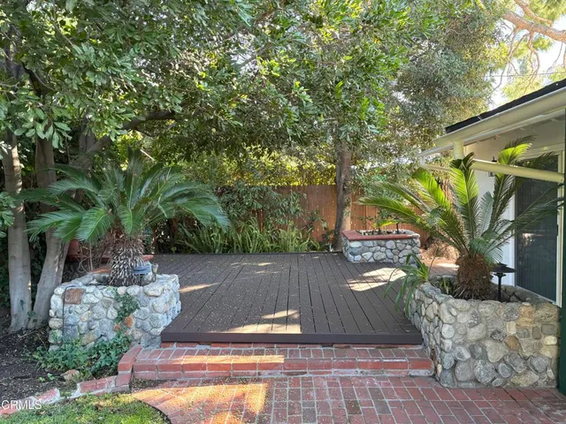 a view of a street with a tree