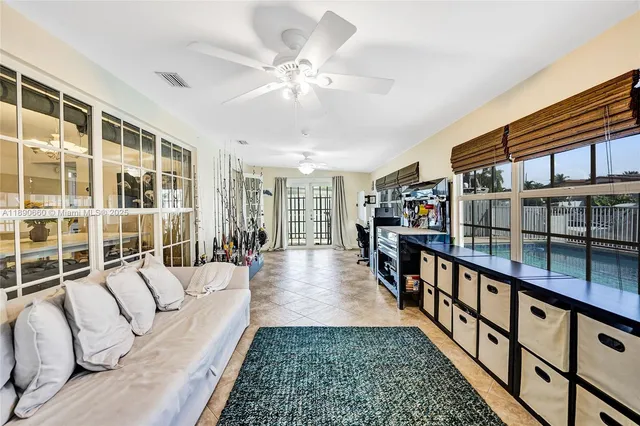 a living room with furniture