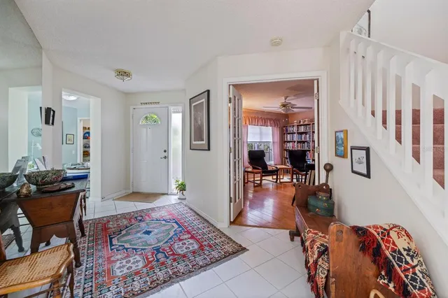 a view of a swimming pool with a lake view