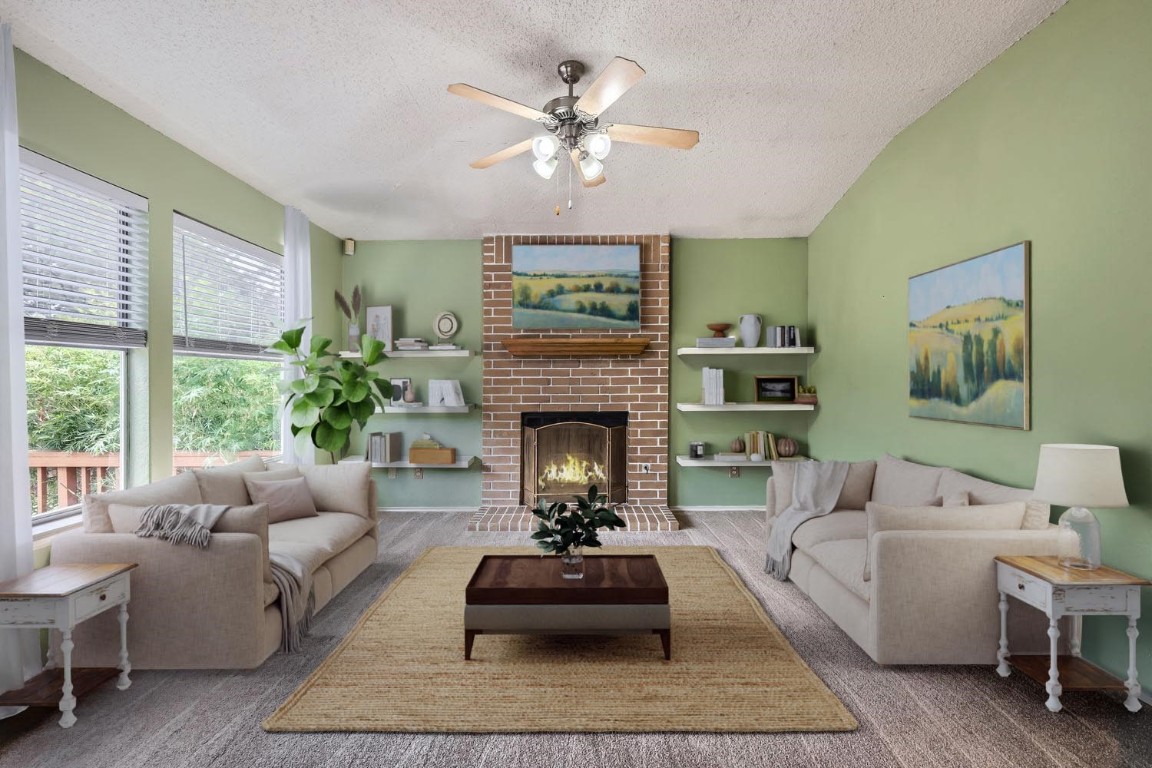 8326 Doe Meadow Drive Austin, TX 78749 - Photo 1 of 1 a living room with furniture fireplace and window