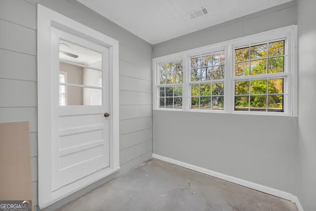 an empty room with a window