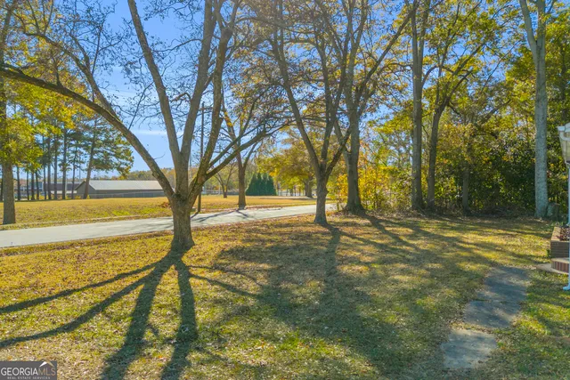 a view of an outdoor space with trees