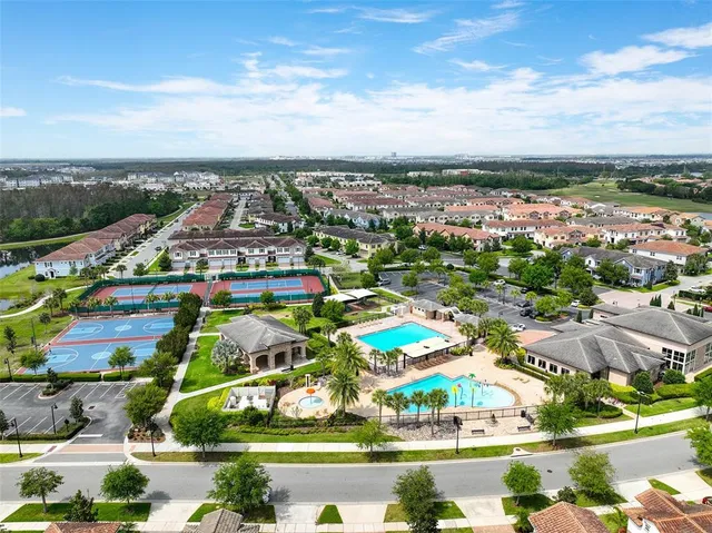 an aerial view of a city