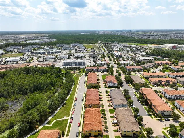 an aerial view of a city