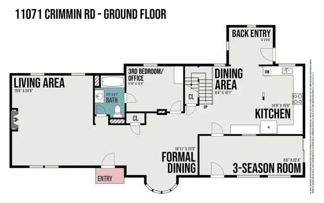 a view of a city with an ocean beach