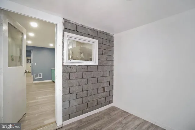 a view of wooden door