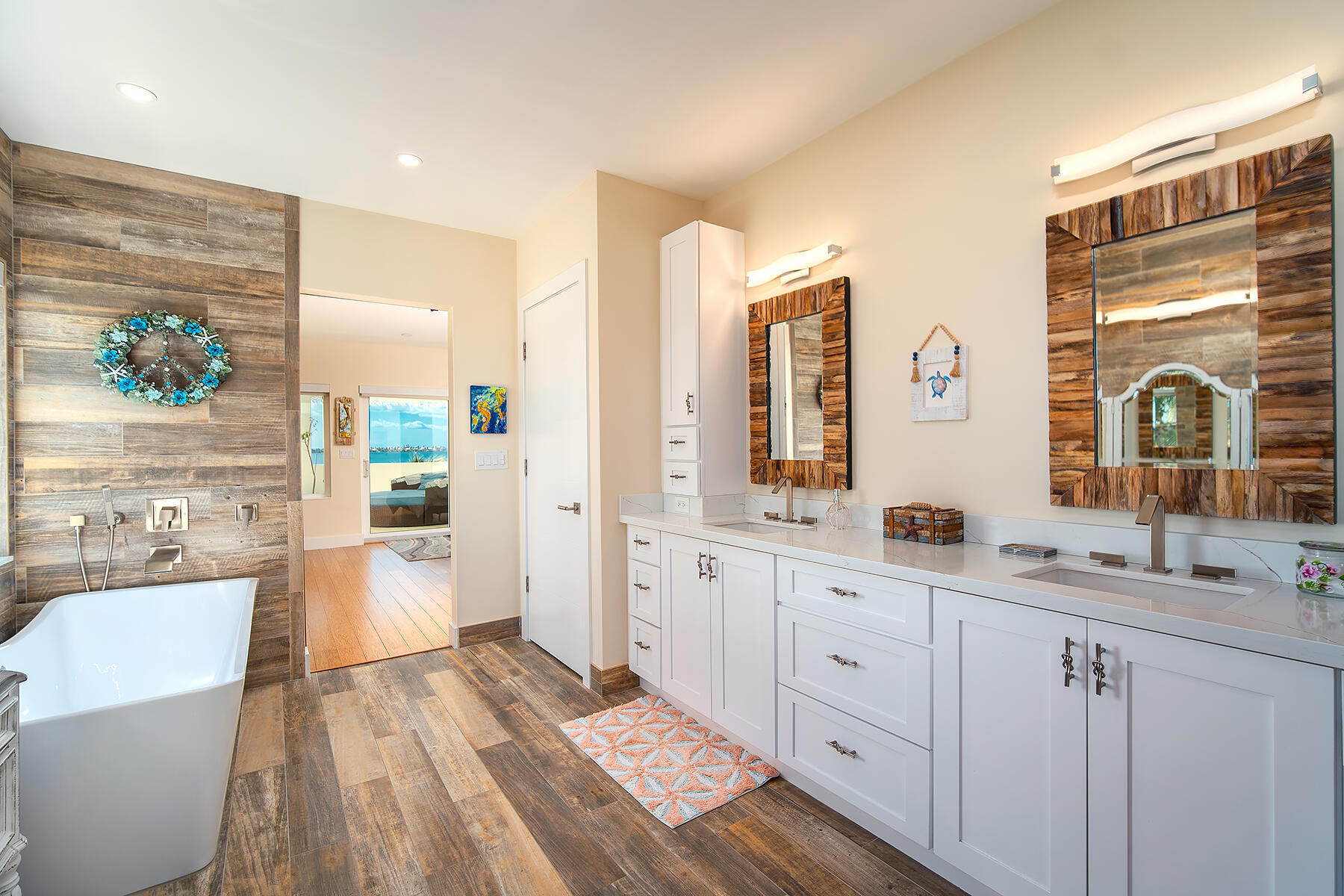 640 Elma Avenue Big Pine Key, FL 33043 - Photo 36 of 87 a large bathroom with a double vanity sink a mirror and a shower