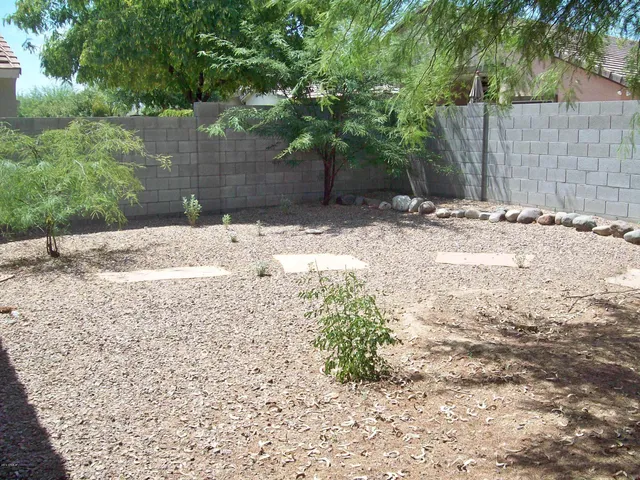 a view of a backyard