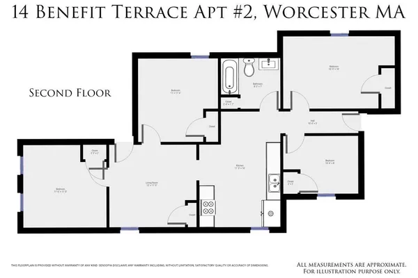 $2,300 | 14 Benefit Terrace, Unit 2, Worcester, MA 01610