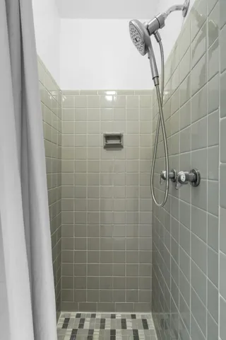 a bathroom with a shower