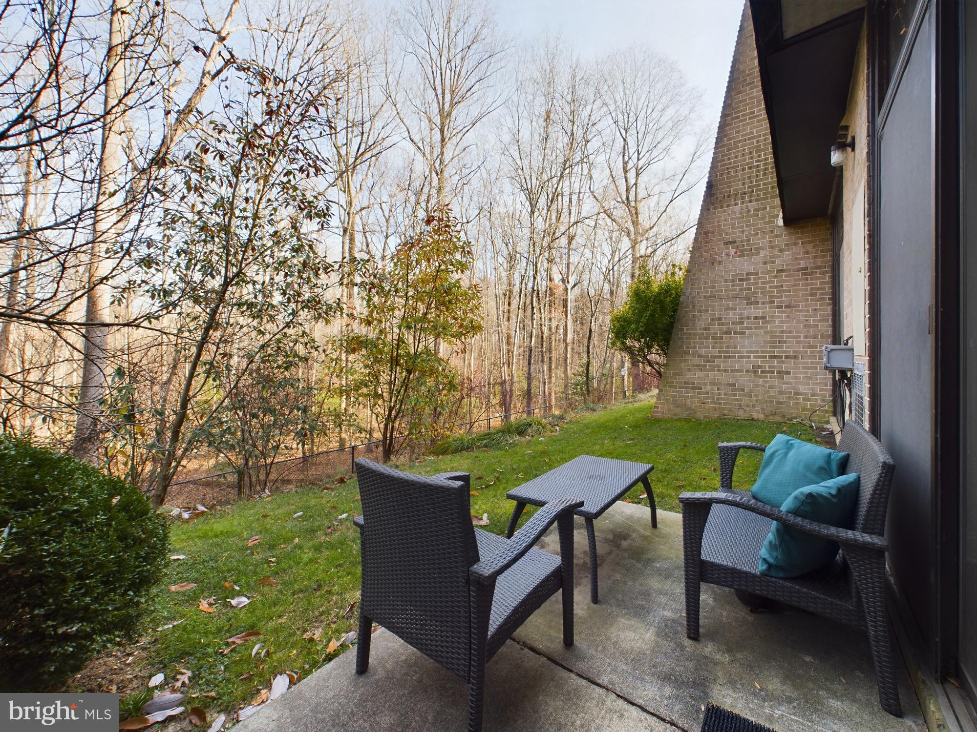 11566 Rolling Green Court, Unit 101 Reston, VA 20191 - Photo 9 of 38 a backyard of a house with table and chairs