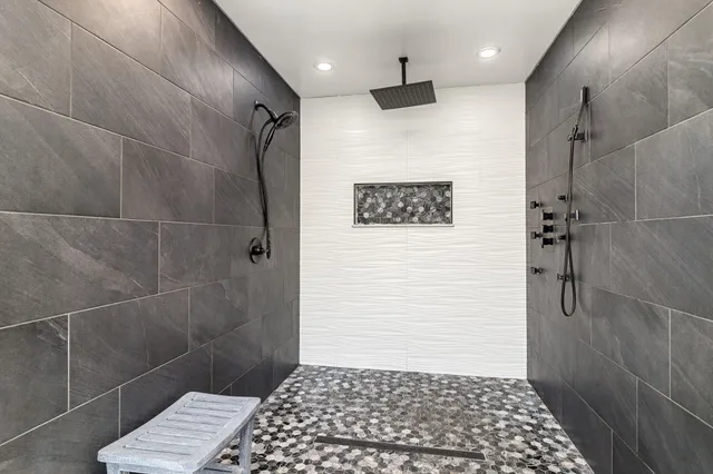 a bathroom with a shower