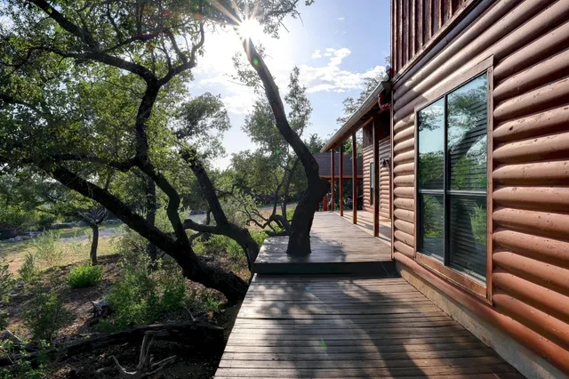a view of swimming pool with seating space