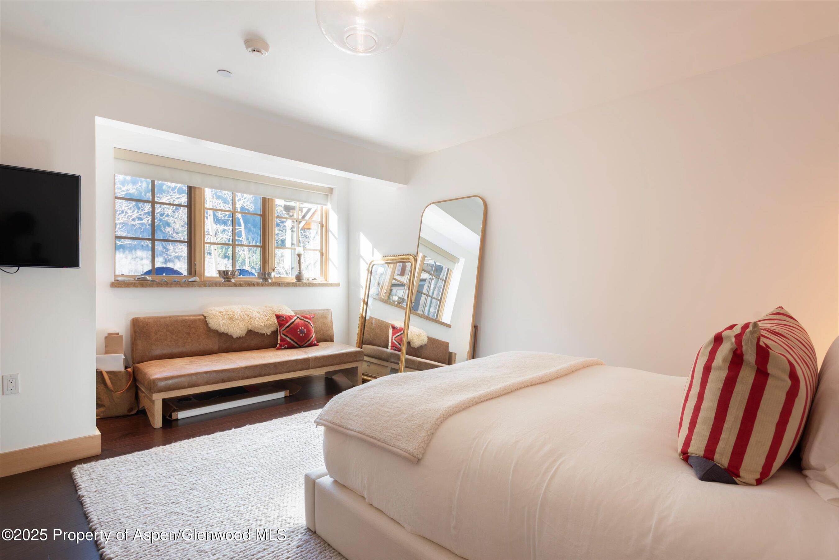 6770 Castle Creek Road Aspen, CO 81612 - Photo 29 of 53 a bedroom with furniture and a flat screen tv