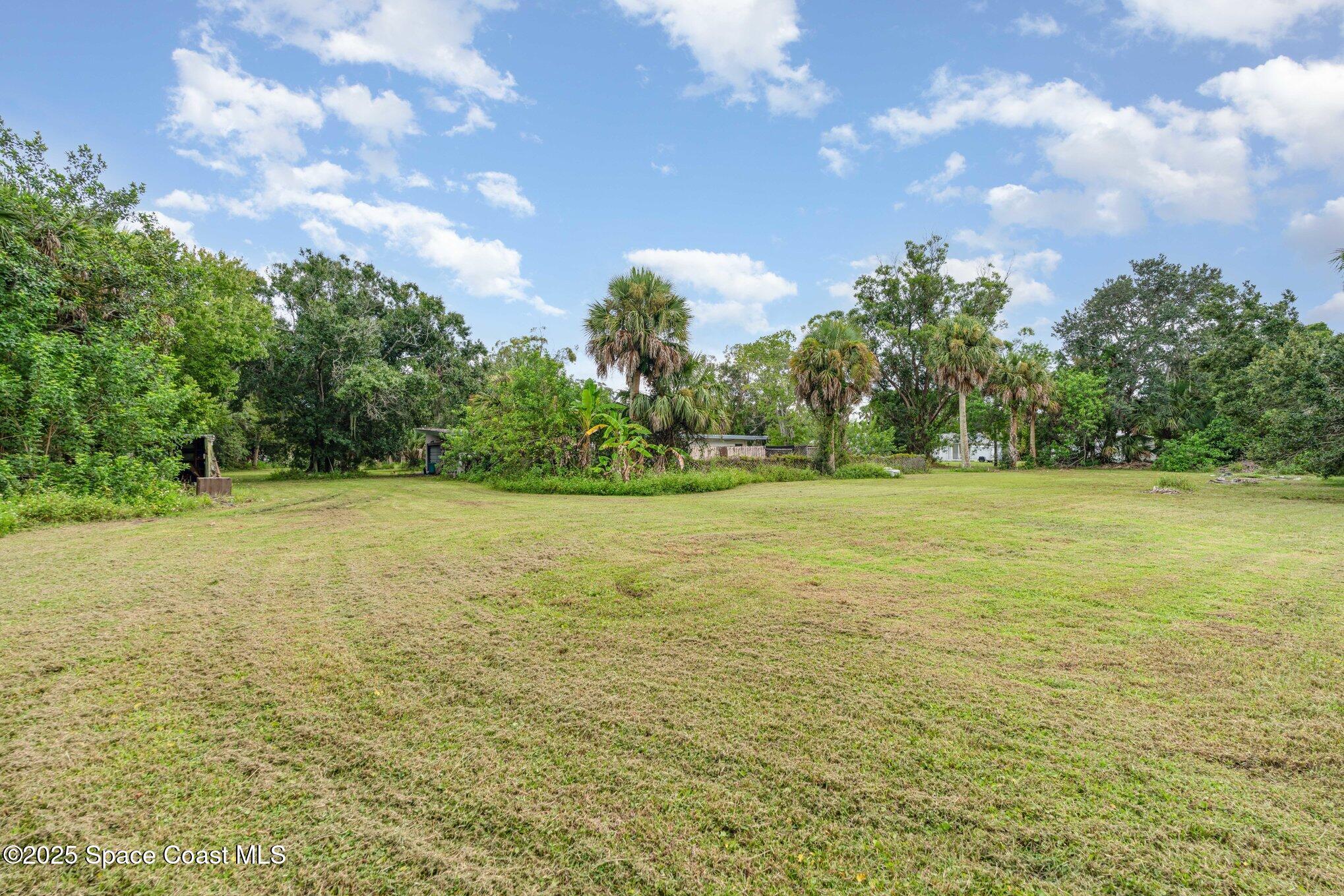 1048 Knecht Road Northeast Palm Bay, FL 32905 - Photo 3 of 23 a view of yard with swimming pool and green space