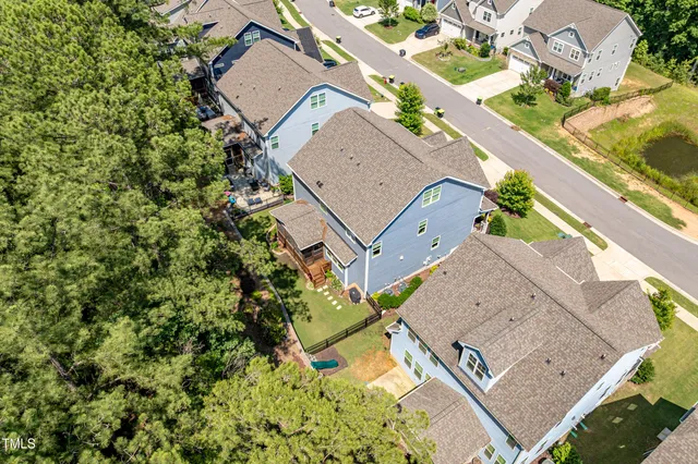 an aerial view of a house