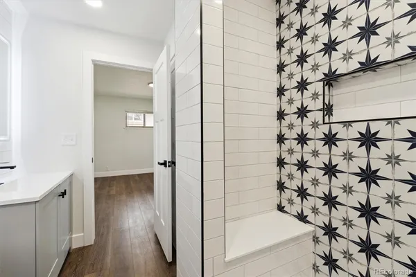 a bathroom with a shower