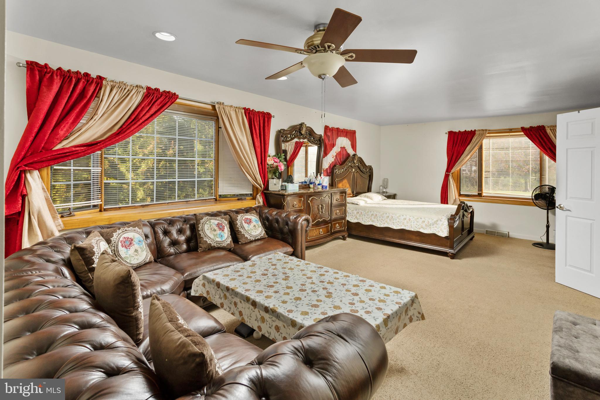59 Bordentown Chesterfield Road Chesterfield, NJ 08515 - Photo 17 of 50 a bedroom with furniture and a large window