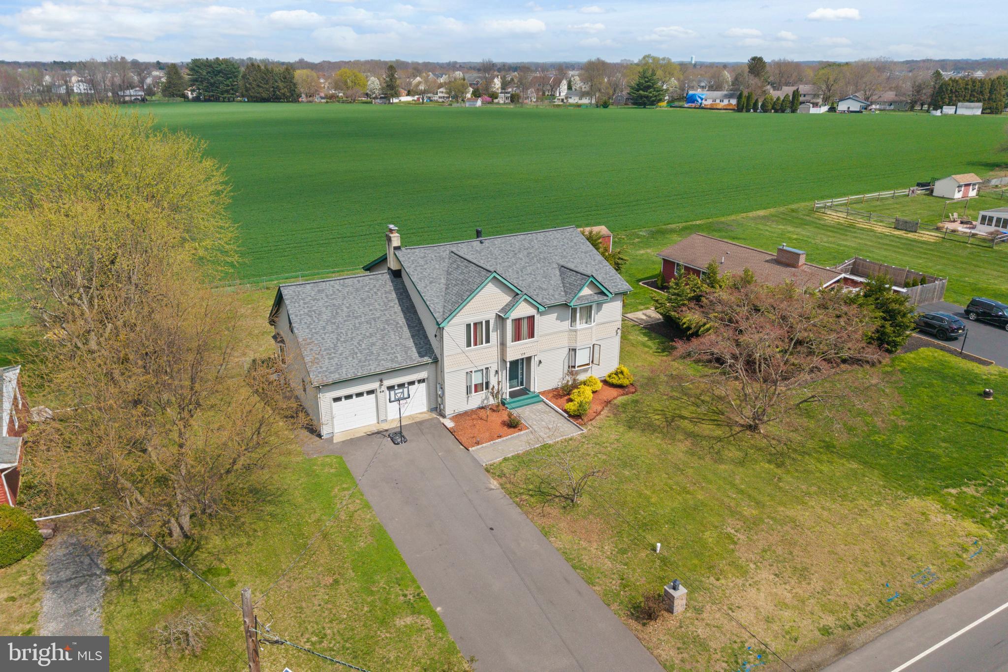 59 Bordentown Chesterfield Road Chesterfield, NJ 08515 - Photo 4 of 50 an aerial view of a house with a garden