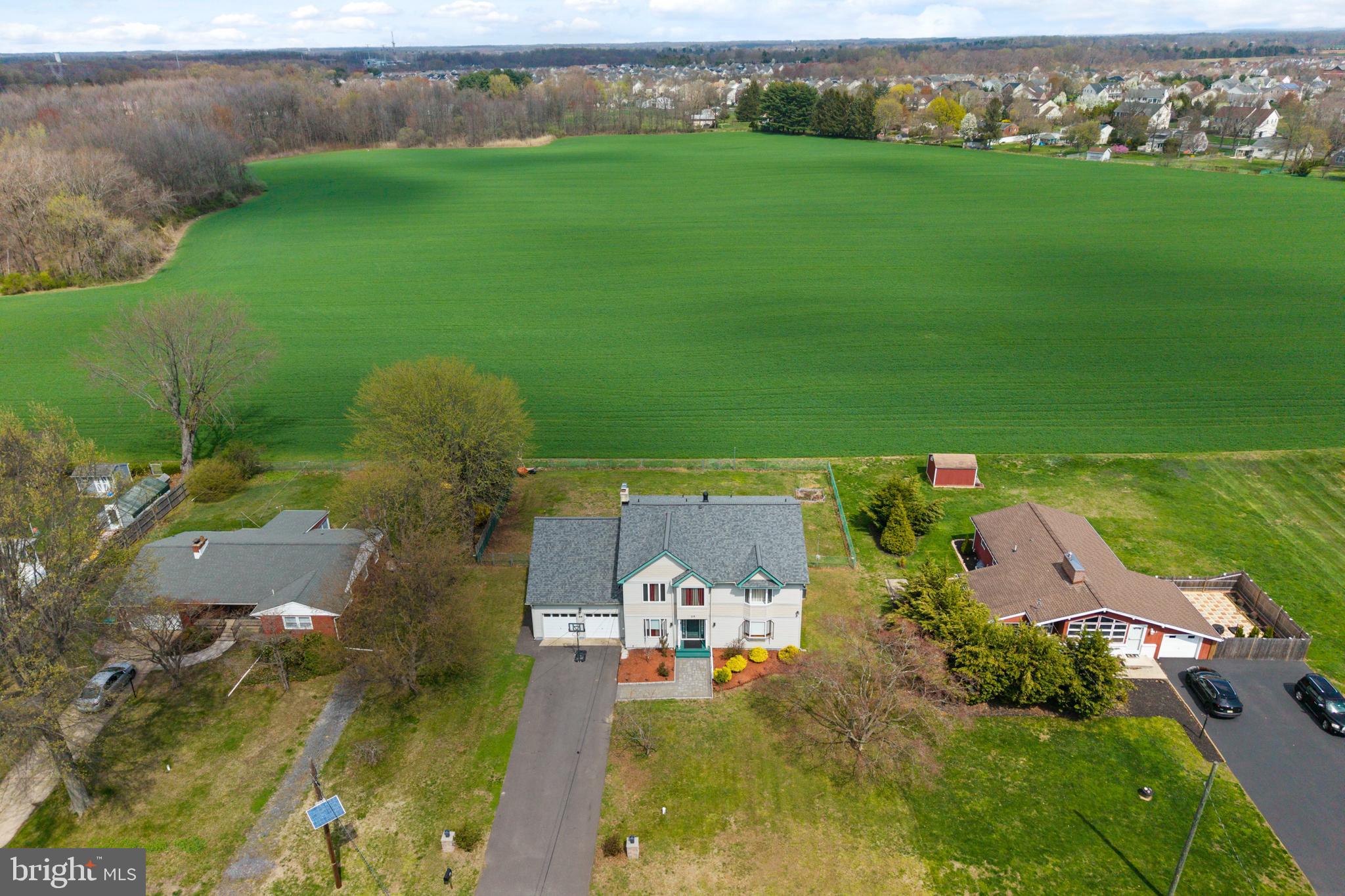 59 Bordentown Chesterfield Road Chesterfield, NJ 08515 - Photo 5 of 50 an aerial view of a house with garden space and street view