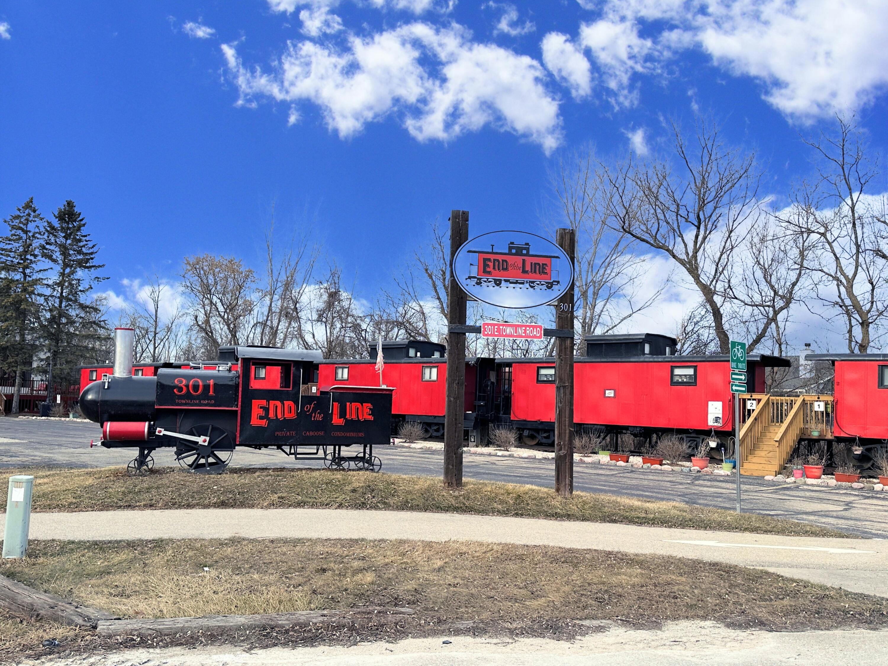 Entrance to The End of the Line Caboose Condos