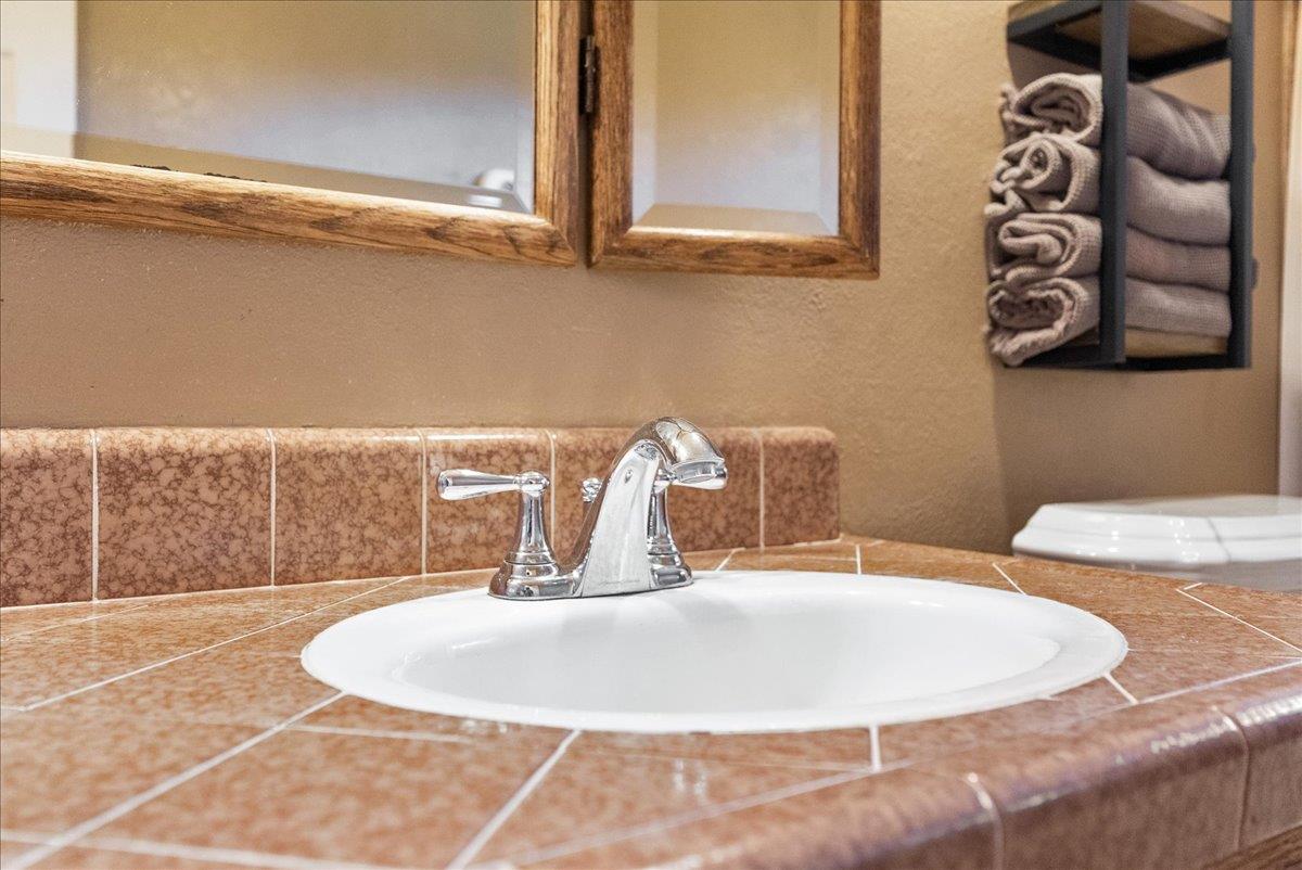 5621 Saw Mill Road Placerville, CA 95667 - Photo 27 of 75 a bathroom with a sink and a mirror