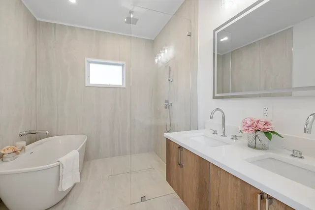 a bathroom with a sink and a bathtub