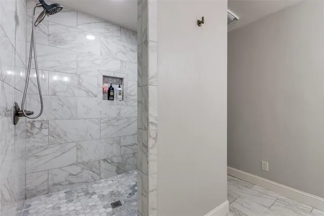 a bathroom with a shower