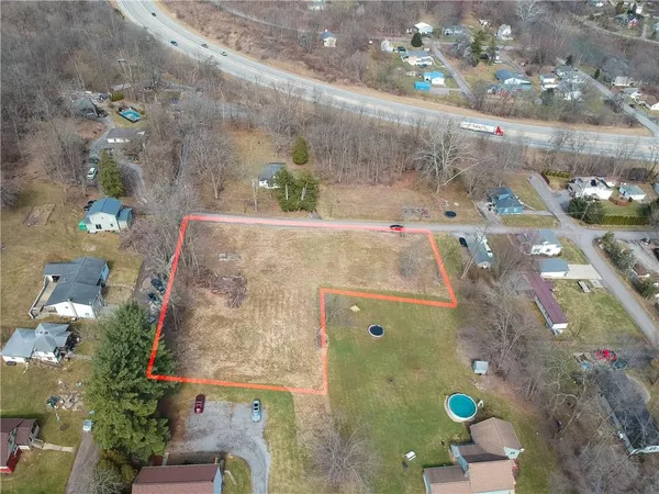 an aerial view of a residential houses