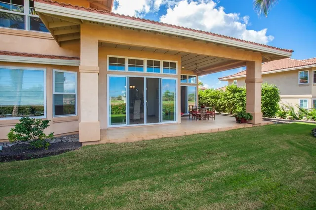 a view of outdoor space with seating area