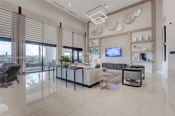 a living room with furniture